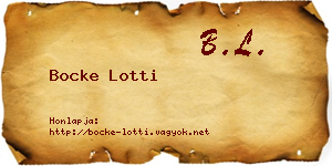 Bocke Lotti névjegykártya